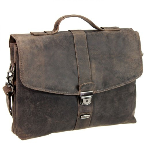 Harolds Antik Aktenmappe aus Leder 38 cm Natur