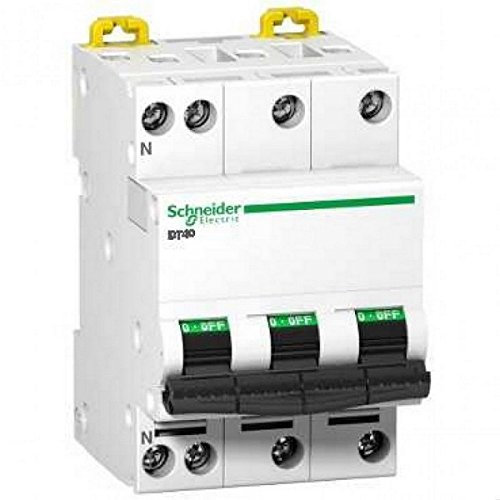 disjoncteur - schneider dt40 - 3 phases + neutre - 10 ampères - courbe c - schneider electric a9n21064