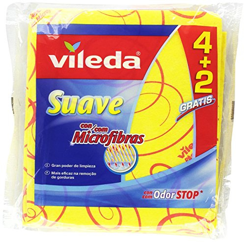 Vileda Soft – Soft Cloths with 30% Microfibre Pack of 4 + 2 Free – [Pack of 5]