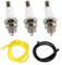 AISEN 3x Bougie Allumage L7T avec 2x Tuyaux pour Taille Haie Tronçonneuse Débroussailleuse STIHL Husqvarna Rep NGK BPMR7A 4626 Equivalence RCJ6Y Champion Bosch WSR6F