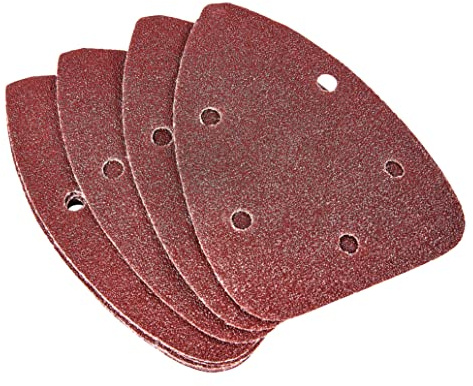 Amtech V4020 P60 Grit Hook and Loop Delta Sheets 10 Piece Set, 140mm x 140mm x 100mm Triangle Sanding Paper, 240 V, Clear, 140 x 140 x 100mm
