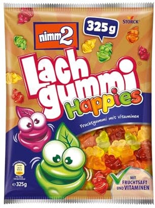 nimm2 Lachgummi Happies – 1 x 325g – Fruchtgummi mit Fruchtsaft und Vitaminen