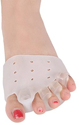 Hallux Valgus Zehenspreize, Rutschfest Silikon Gel Zehenseparatoren Hammer Toe Corrector mit Vorfußkissen, 2 Paar Bunion Corrector Zehen Korrektur für Bunion Schmerzlinderung