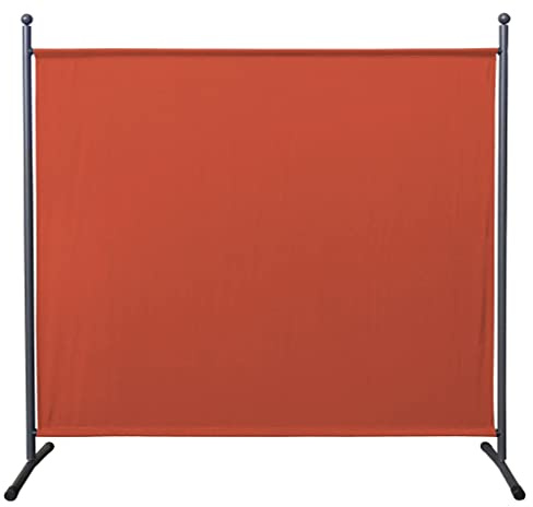 QUICK STAR Paravent Outdoor Wetterfest 180 x 178 cm Rotorange | Raumteiler Stellwand Innen | Garten & Balkon Sichtschutz Blickdicht