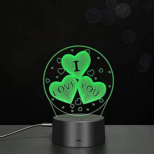 Xdorra I Love You Desk Lamp Room Décor, Color Change Home Art Decoration Love Heart LED Night Light Gift for Husband Couples Girlfriend Boyfriend