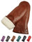 AKAROA ESTD 2019 Lederhandschuhe Damen SUE, Fäustling, italienisches Leder, Futter aus original Neuseeland Lammfell, cognac, M/L - 8