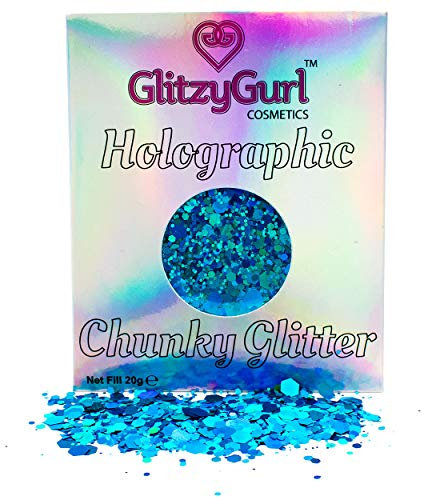 20g Holographic Chunky Glitter GlitzyGurl Festival Glitter Cosmetic Face Body Hair Nails