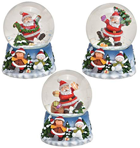 Wurm - Schneekugel Nikolaus aus Poly, Glas Bunt 3-Fach, (B/H/T) 7x9x7cm