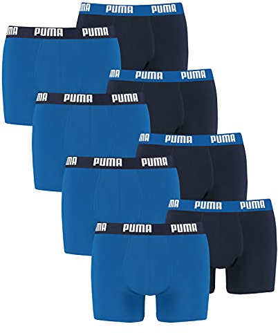 PUMA 8 er Pack Boxer Boxershorts Men Herren Unterhose Pant Unterwäsche, Farbe:420 - True Blue, Bekleidungsgröße:L