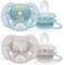 Philips AVENT Ultra Soft Pacifier BPA Free for Babies Aged 6-18 Months, Blue/Grey, Pack of 2 (Model SCF223/01)