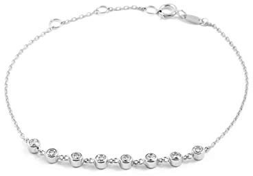 Mondepetit - 9K Weißgold Damen Armband Zirkonia Glanz 18 cm - Geschenkbox - Garantiezertifikat