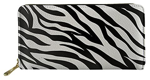 Biyejit Lange Damen-Geldbörse, Zebramuster, Reisegeldbörse, Kreditkartenhalter, Handytasche, Clutch, großes Fassungsvermögen, Reißverschluss