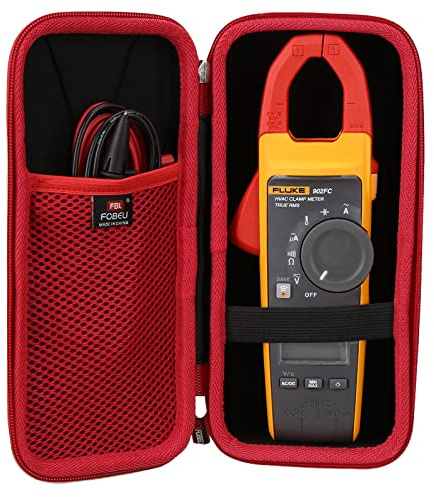 FBLFOBELI Case for Fluke 323 324 325 301D 302 303 305 902 FC Clamp Meter | Hard EVA Shell, Waterproof & Shockproof, Mesh Pocket for Accessories, Multimeter Tools Carrying Bag
