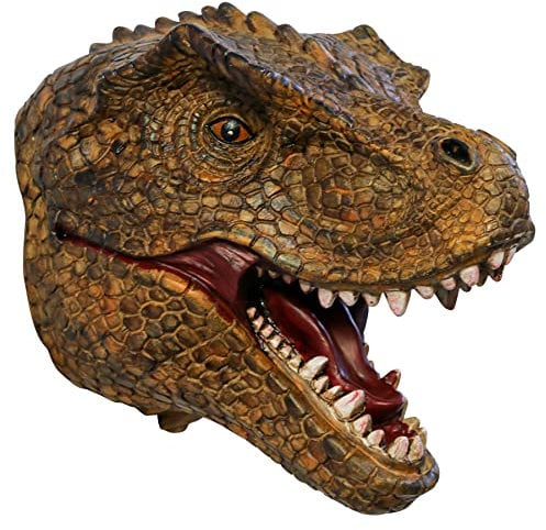 Dinosaurierkopf-Wandhalterung, Dinosaurierwelt, kleiner T-Rex-Kopf, Wandbehang, Jungen, Kindergeburtstag, Party, Spielzimmer, Taxidermie, Dinosaurier-Thema, Wandskulptur, für drinnen und draußen,