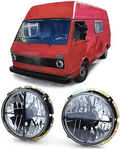 Tenzo-R Klarglas Scheinwerfer Schwarz Smoke mit Fadenkreuz für VW LT 28 35 40 45 75-85