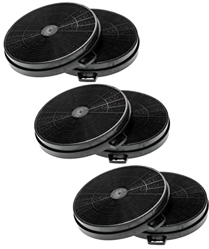 vhbw 6x Aktivkohlefilter kompatibel mit Dimplex D86 JR 12, Z5115 X0, Z5115 X5, D86 JR 15, D86 JR 19, D89 JR 15 Dunstabzugshaube - 20,2 cm