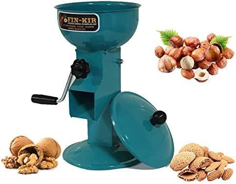 Casse-noisette à manivelle pour noix - Facile à utiliser - Casse-noisette pour casser les noix - Outil portable et réglable - Casse-noix en métal pour noisettes (turquoise)