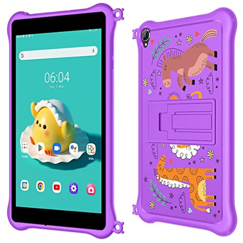 Blackview Tab 5 Kids, 8 Zoll Android 12 Tablet HD+ IPS Display, Quad-Core 5GB RAM+64GB ROM (1TB externer SD), 5580mAh Akku, 0.3MP+2MP Dual-Kamera, WiFi Bluetooth, Dual Box-Lautsprecher Lila