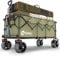 Sekey 300L Ultra-Large Folding Festival Trolley - All-Terrain Extra Wide Wheels and Brake, Heavy-Duty Cart Loadable up to 150KG, Patented Four-Directional Foldable Design, Collapsible Wagon, Khaki