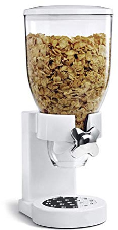 Einzelner Müslispender, kompakter Trockenfutterspender mit Drehknopf für Müsli, Bohnen, Nüsse, Snacks, Haferflocken