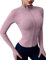 Rapbin Damen Sportjacke Laufjacke Langarm Trainingsanzug Slim Fit Yoga Fitness Oberteil Joggingjacken Workout Jacke mit Daumenlöchern Stil 2–Hellviolett XS