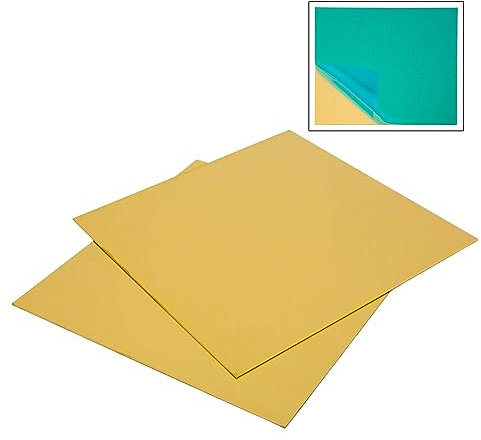 ZDLSDL 2 piastre in ottone da 1 mm, lamiera 18 cm x 18 cm x 1,0 mm (2 pezzi)