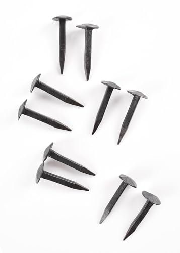 Battle-Merchant Unghie da forgiare, lunghezza 3,5 cm, set da 10 pezzi, chiodi decorativi forgiati, in ferro, colore nero anticato