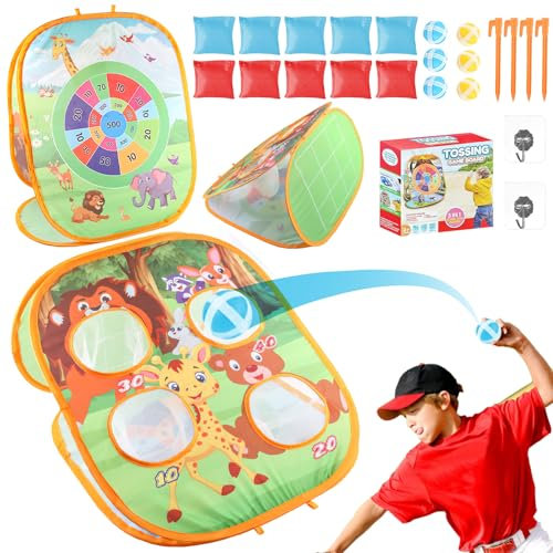 Bean Bag Toss Game, FainFun Wurfspiel Kinder, Wurfspiel Dartscheibe Kinder Outdoor, Dartscheibe Wurfspiel Gartenspiele für Kinder, Spielzeug Draußen,für Drinnen, Garten, Party