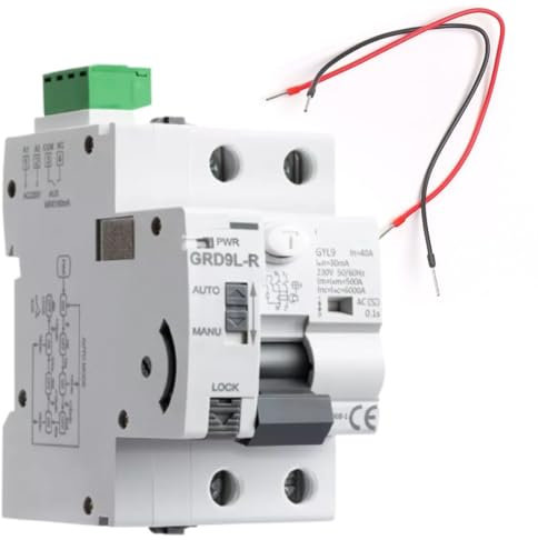 LE GARAGE Diferencial Auto Rearmable 2P 40A 30mA 6Ka. Interruptor Diferencial Rearme Automático Clase AC. Disyuntor con Reconexión Automática Tipo AC. (INCLUYE CABLES DE CONEXIÓN)