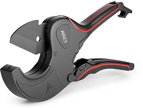 Tagliatubi in plastica – Tubi PEX/PVC/PPR, lama sostituibile con bordo affilato e taglio rapido, corpo in lega di alluminio, tagliatubi in PVC a cricchetto di alta qualità, taglierina per condotti per