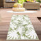 CARPETIA Outdoor Teppich modern wetterfest leicht wendbar Kunststoff-Teppich Camping Balkon Garten Terrasse Palmenblätter grün/weiß Läufer 90 x 150 cm