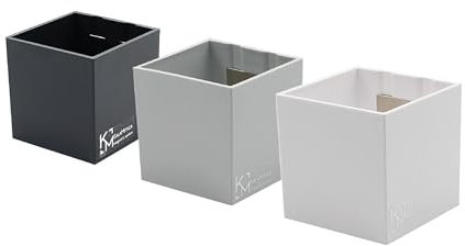 KalaMitica - Lot de 3 cubes magnétiques 6,5 cm - Plomb, Glace, Blanc - Boîtes de rangement ou porte-pots magnétiques avec aimant puissant pour tableaux magnétiques muraux