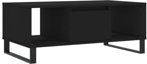 vidaXL Couchtisch, Sofatisch für Wohnzimmer, Wohnzimmertisch mit viel Stauraum, Beistelltisch Kaffeetisch Wohnzimmermöbel, Schwarz Holzwerkstoff