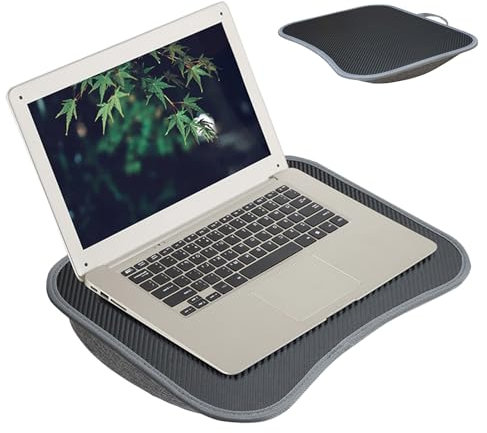 WOBBLO Escritorio para computadora portátil para Regazo, Bandeja Superior para Regazo | Escritorio portátil con cojín - Bandeja Acolchada de Escritura con asa para Trabajar y Jugar en el sofá
