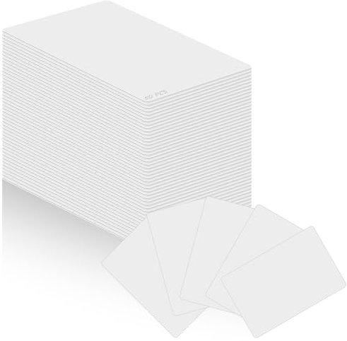 50 Stück NFC 215 Karten: 85,5 × 54 mm NFC Tag Weiß Karten NTAG215 Blanko 504 Bytes PVC Plastikkarten Kompatibel mit Tagmo und Amiibo Cards für Alle NFC-Fähigen Smartphones und Geräten
