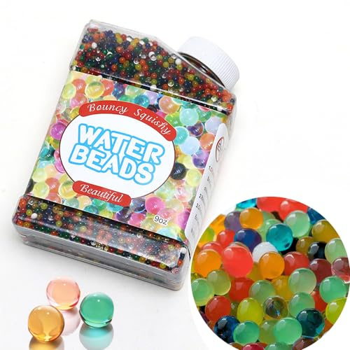 Wasserperlen Bunt 50 000 Stücke, Transparent schwimmende Perlen für Vasenfüller Deko, Dekorativ Farbenfroh Water Beads, Biologisch Abbaubar Kügelchen Gel Ball Für Pflanzen