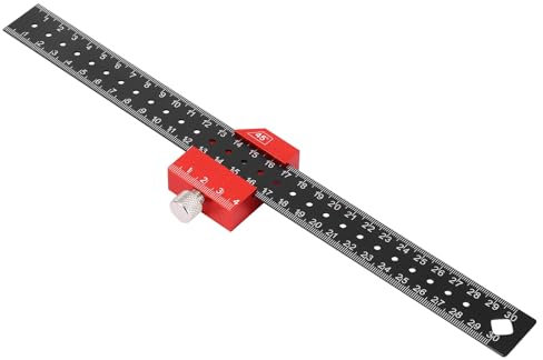 FORNORM Règle de butée de 310 mm, outil de traçage en métal 45 °/90 °, équerre de charpentier métrique double face pour bricolage, tracer, dessiner