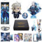 MOTAO Genshin Impact Merch Box inkl. 11 Geschenk, Alle 5 Stars Charaktere Plush Poster Stand Figur Geschenkbox Set, Sammlung für Traveller Fans (Neuvillette), MT-410