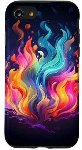 iPhone SE (2020) / 7 / 8 Flames Fire Rainbow Colored Case
