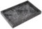 Handgemachtes Marmortablett - Elegantes & vielseitiges Tablett für Wohnzimmer, Küche und Bad - 30x20x3cm - Cremeweiß, Schwarz und Dunkelgrün (Carrara) (Schwarz, 30 x 20 x 3 cm)
