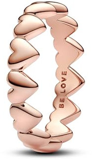 PANDORA Moments Reihe von Herzen Ring aus Sterling Silber mit rosévergoldeter Metalllegierung, Größe: 56, 183427C00-56