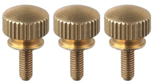 Hand-Tightened Screws 3pcs Brass Fasteners High Head Knurled Thumb Screws Knurled Flat Head Mechanical