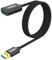 SUNGUY USB Extension Cable 1 m, USB 3.0 Extension Cable 5 Gbps Super Fast USB A Male to A Female Extension Nylon Fabric Sheath for Card Reader, Keyboard, Printer, Scanner, Camera-Black