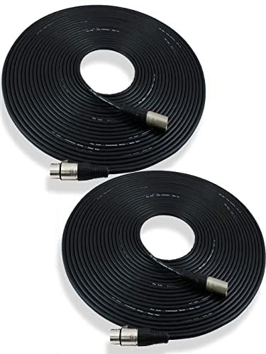 ELAORY Lot de 2 câbles de microphone - XLR mâle vers XLR femelle - Câble de microphone symétrique - 15 m