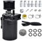 TXQDQSC Auto Oil Catch Can per Alfa Romeo New Giulia GTA m, Serbatoio Dell'Olio Carburante Alluminio Filtro dell'Aria Tubo Flessibile Olio può Accessori,A-Black