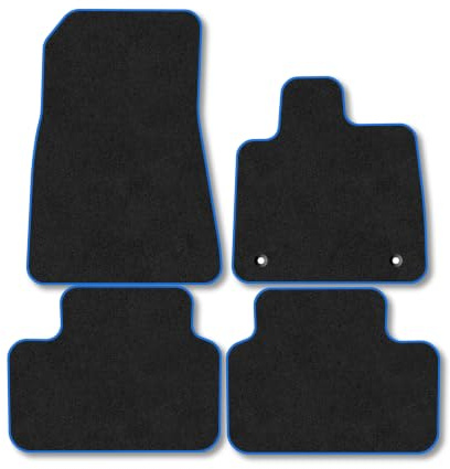 Volvo C40 (2022-2024) Carpet Car Mats | Blue Edge Trim Tailored Fit Floor Mats Full Coverage Protection Accessories Easy Clean Anti Slip Made in the UK