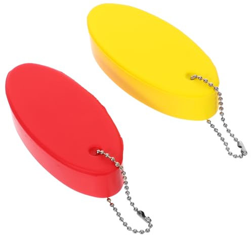 OUNONA 2stücke Schwimmende Schlüsselkette Ovaler Schlüsselring Aus Pu Und Zinklegierung Robust Und Farbintensiv Passend Für Boots Outdoor-aktivitäten Stilvoller Surfbrett-anhänger in Gelb