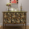 JOLIHOME Gold Retro Flowers Self Adhesive Wallpaper Peel and Stick Contact Paper Yellow and Black Waterproof Wall Sticker Vinyl Rolls for Cabinet Kitchen Decor Waterproof 44.5x500cm