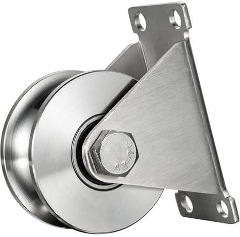 KCNOFNC Umlenkrolle mit 2 Kugellager, Edelstahl Fitness flaschenzug, 68mm Umlenkrollen für 16mm Seile Stahlseil, Tragkraft 800kg, 1 Stück