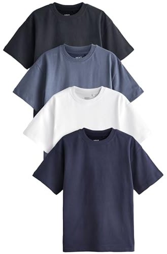 NEXT Jungen Relaxed Fit T-Shirts im 4er-Pack Blau 11 Jahre